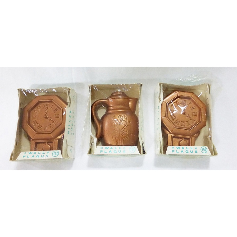 Vtg‎ Miller Studios MCM chalkware chalk wall plaques magic mounts farmhouse